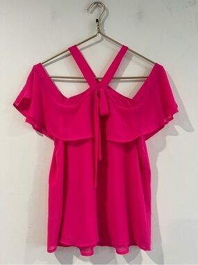 Naked Zebra Hot Pink Off-Shoulder Top